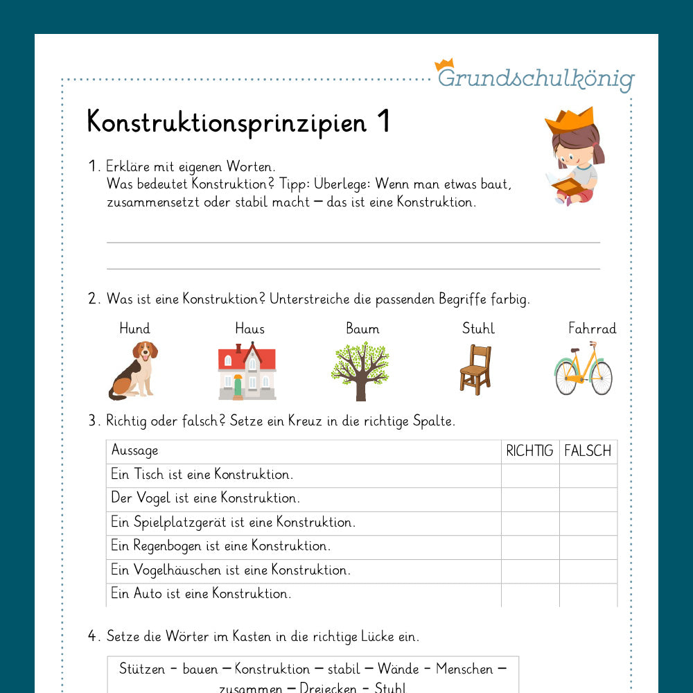 Königspaket: Konstruktionsprinzipien verstehen (Sachkunde)