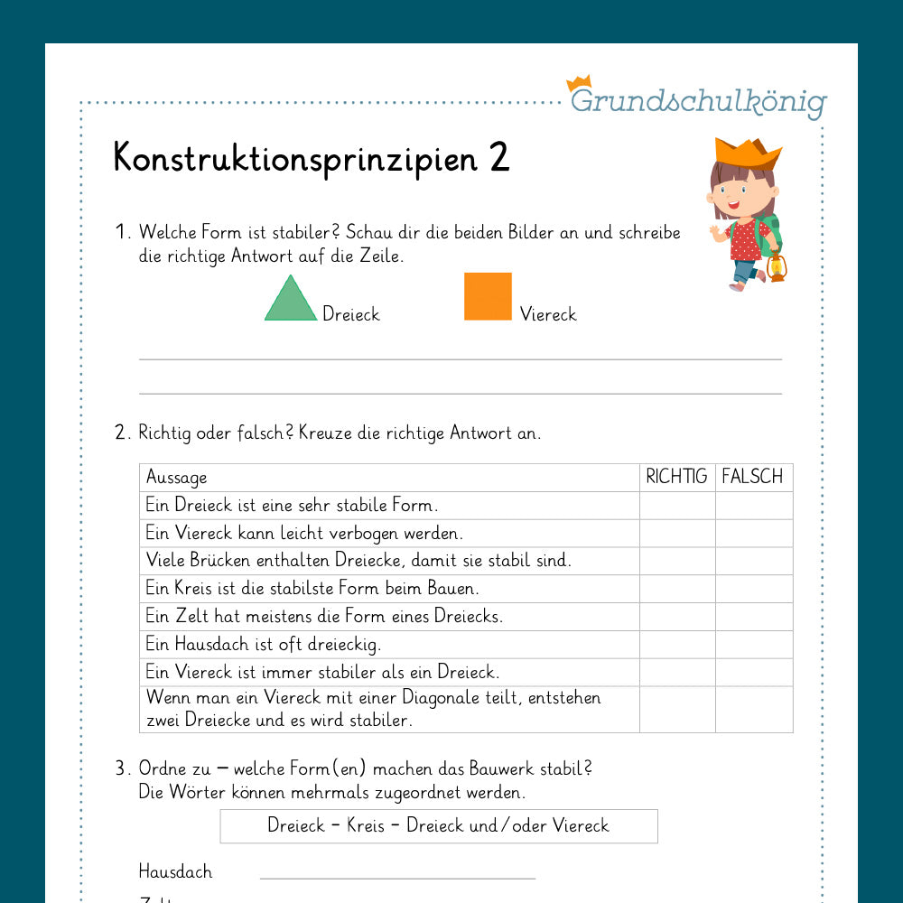 Königspaket: Konstruktionsprinzipien verstehen (Sachkunde)