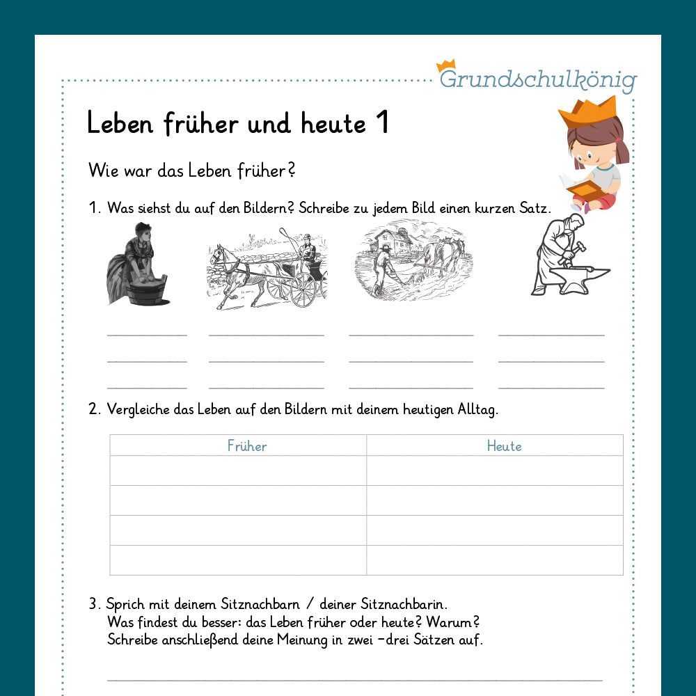Königspaket: Leben früher und heute (Sachkunde)  - inklusive Test
