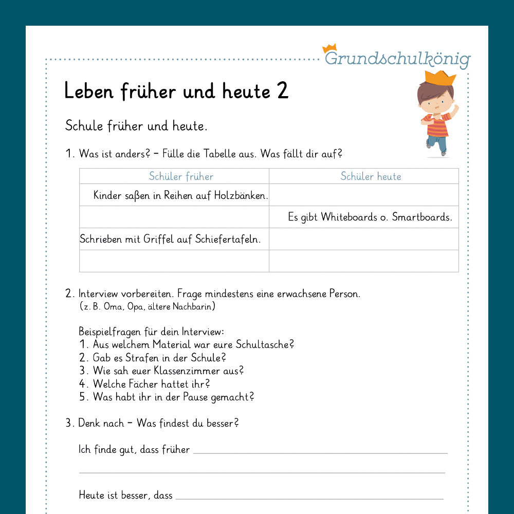Königspaket: Leben früher und heute (Sachkunde)  - inklusive Test