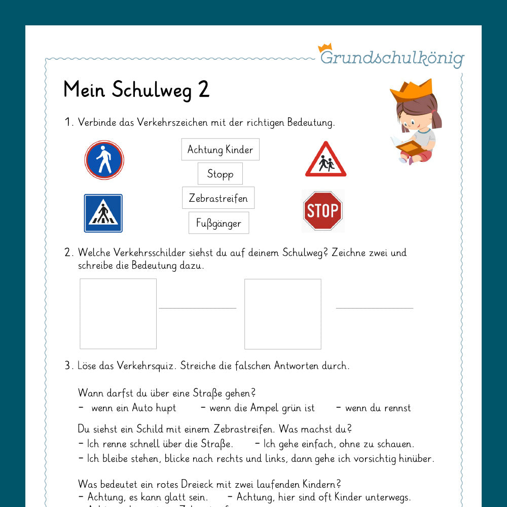 King's package: My way to school (technical knowledge) - including test