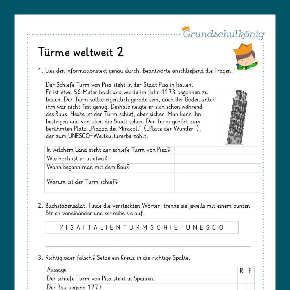 King's Package: Towers, worldwide (expertise) - including test