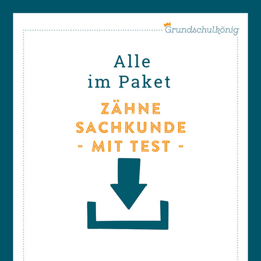 Königspaket: Zähne (Sachkunde) - inklusive Test