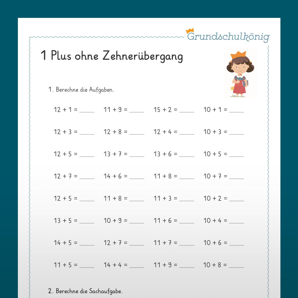 Mathe, 1. Klasse: Wiederholung des Jahresstoffs 1