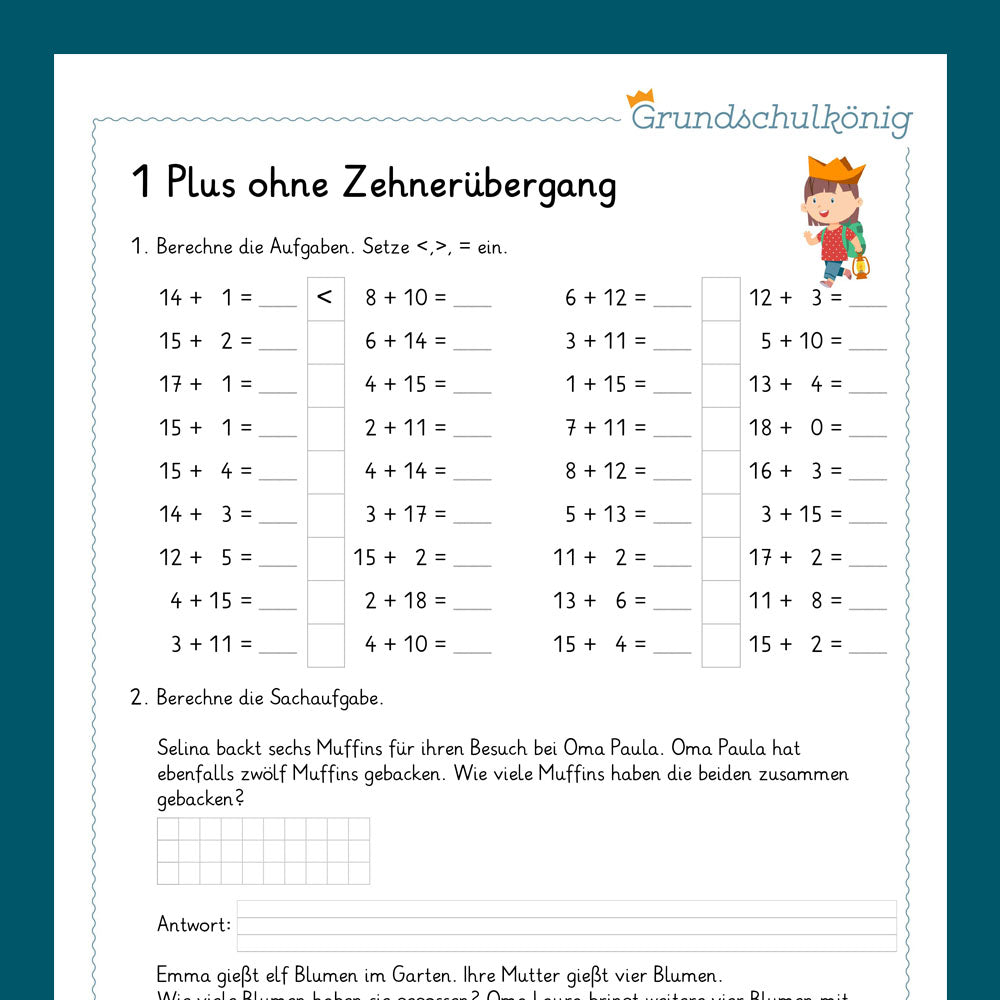 Günstiger im Set: Mathe, 1. Klasse: Wiederholung des Jahresstoffs Teil 1 + 2!