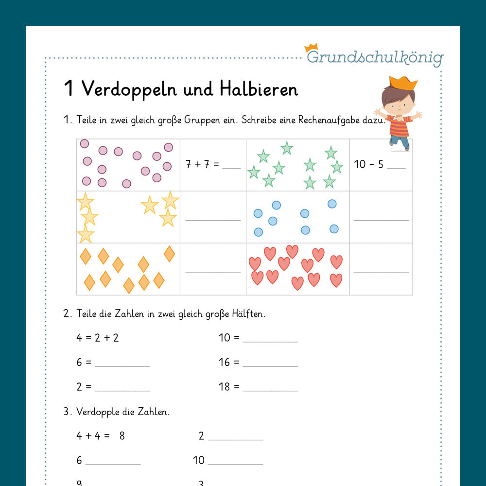 Mathe, 1. Klasse: Wiederholung des Jahresstoffs 3