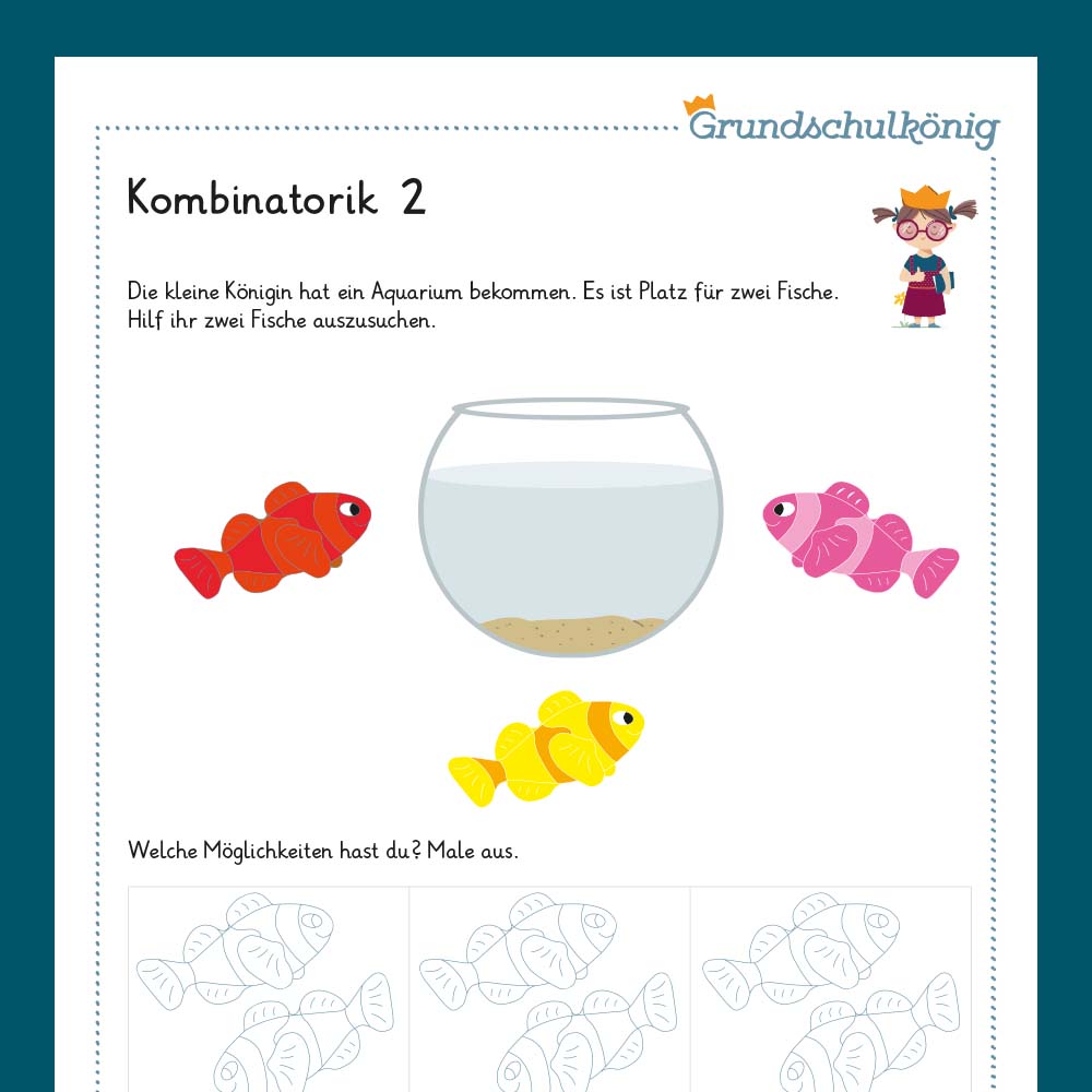 Königspaket: Kombinatorik (Mathe, 1. Klasse) - inklusive Test