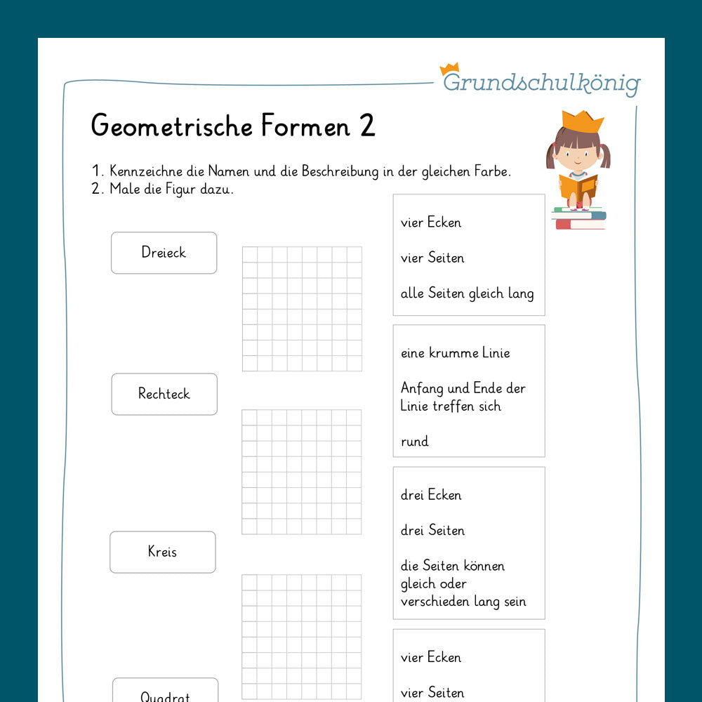 Köngispaket: Formen und Körper (Mathe, 1. Klasse) - inklusive Test