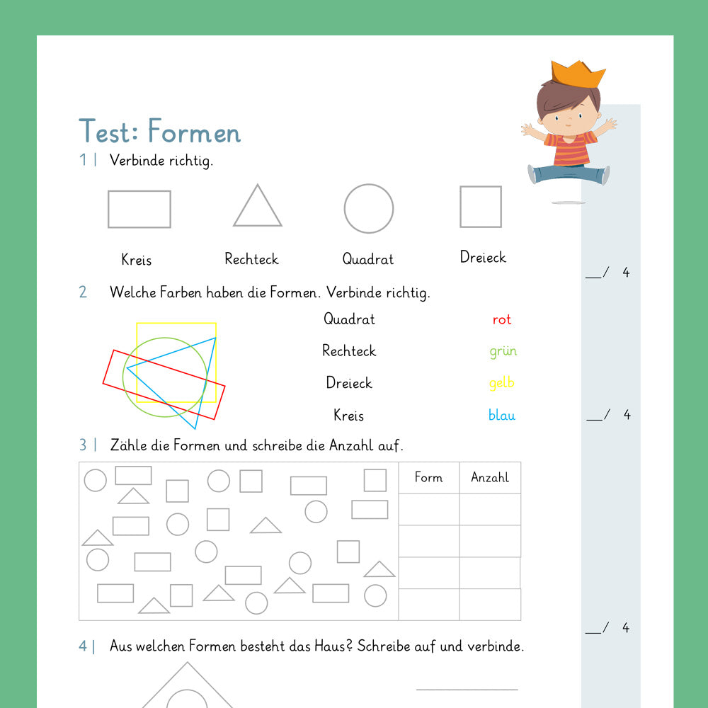Köngispaket: Formen und Körper (Mathe, 1. Klasse) - inklusive Test