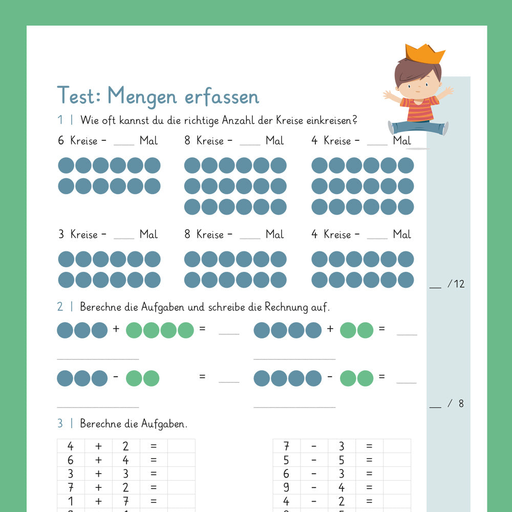 Königspaket: Mengen erfassen im Zahlenraum 10 (Mathe, 1. Klasse) - inklusive Test