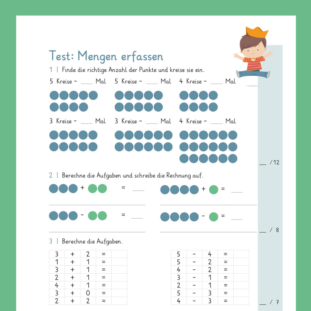 Königspaket: Mengen erfassen im Zahlenraum 5 (Mathe, 1. Klasse) - inklusive Test