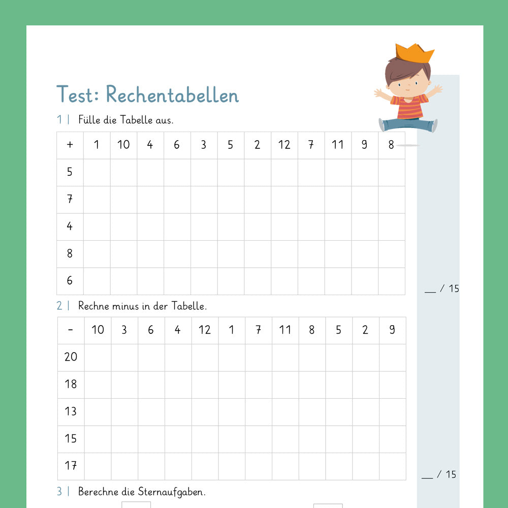 Königspaket: Rechentabellen (Mathe, 1. Klasse) - inklusive Test