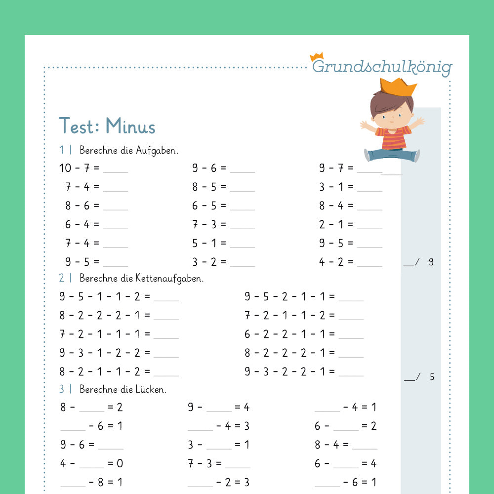 Königspaket: Addition im Zahlenraum 10 (Mathe, 1. Klasse) - inklusive Test