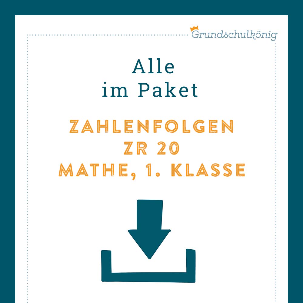 Königspaket: Zahlenfolgen im Zahlenraum 20 (Mathe, 1. Klasse)