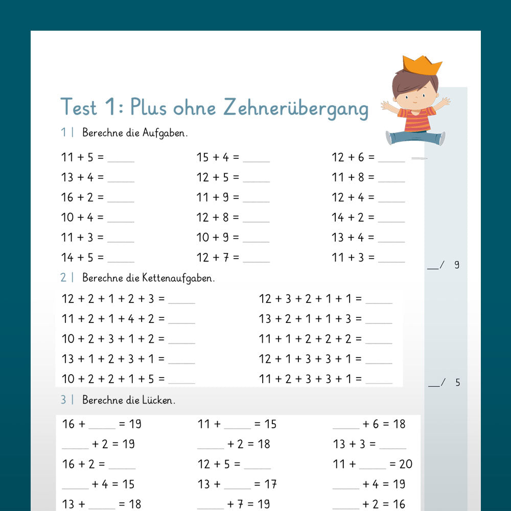 Testsammlung für Mathe in der 1. Klasse