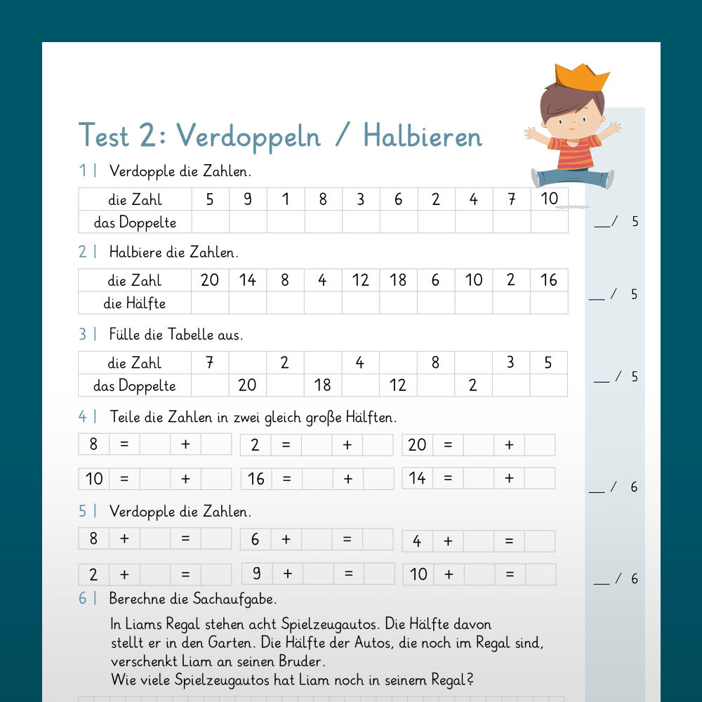 Testsammlung für Mathe in der 1. Klasse