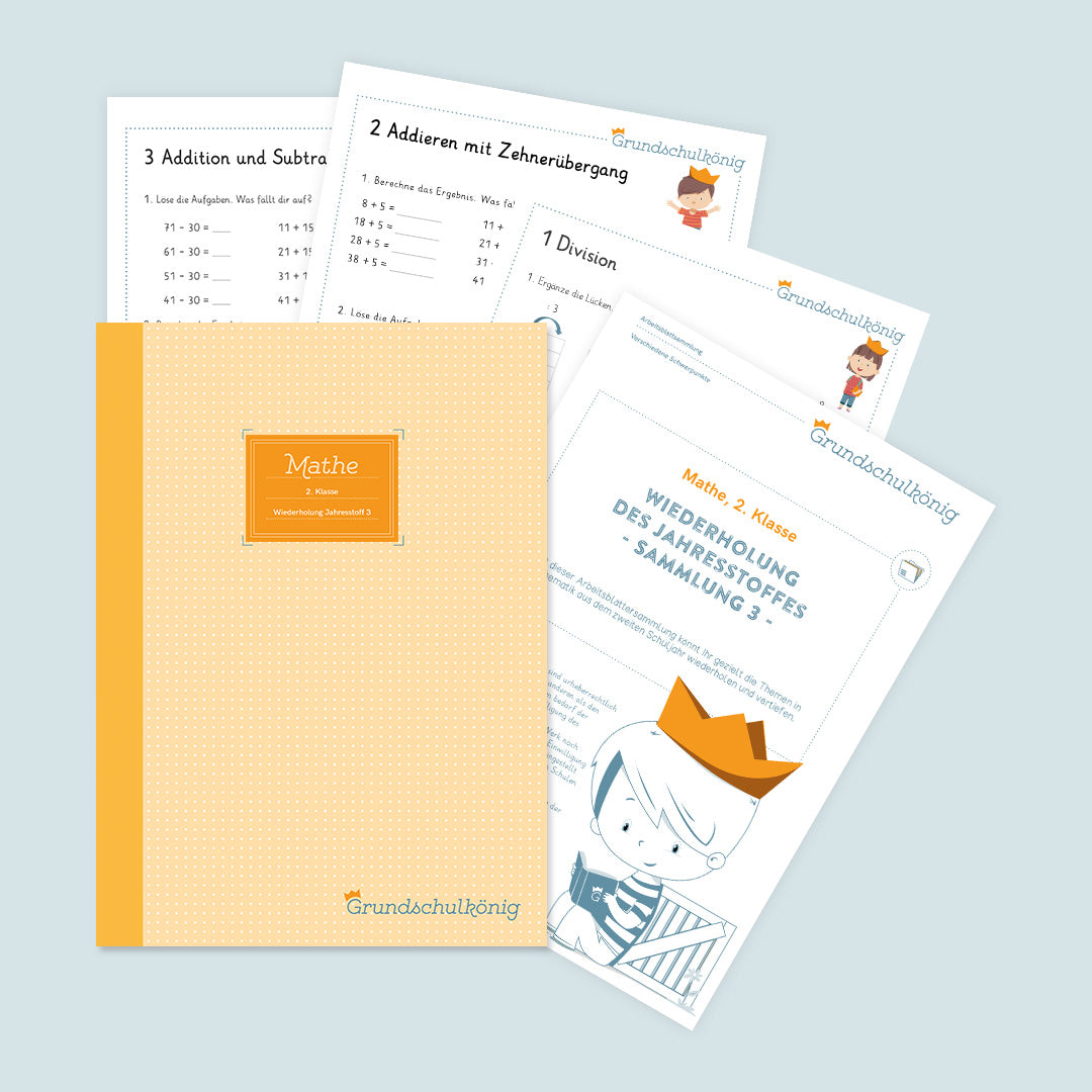 Mathe, 2. Klasse: Wiederholung des Jahresstoffs 3
