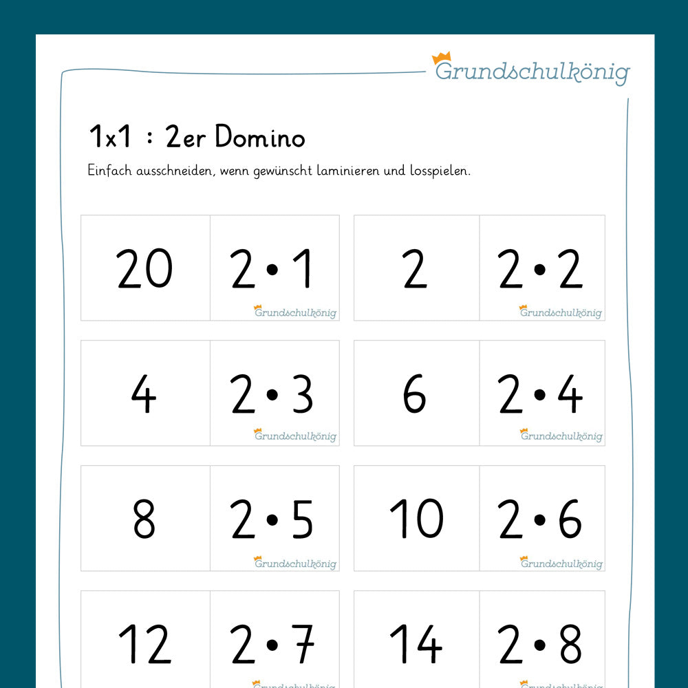 Königspaket: Domino 1x1 (Mathe, 2. Klasse)