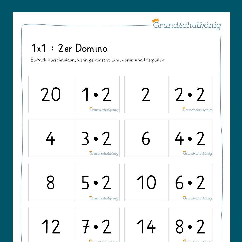 Königspaket: Domino 1x1 (Mathe, 2. Klasse)