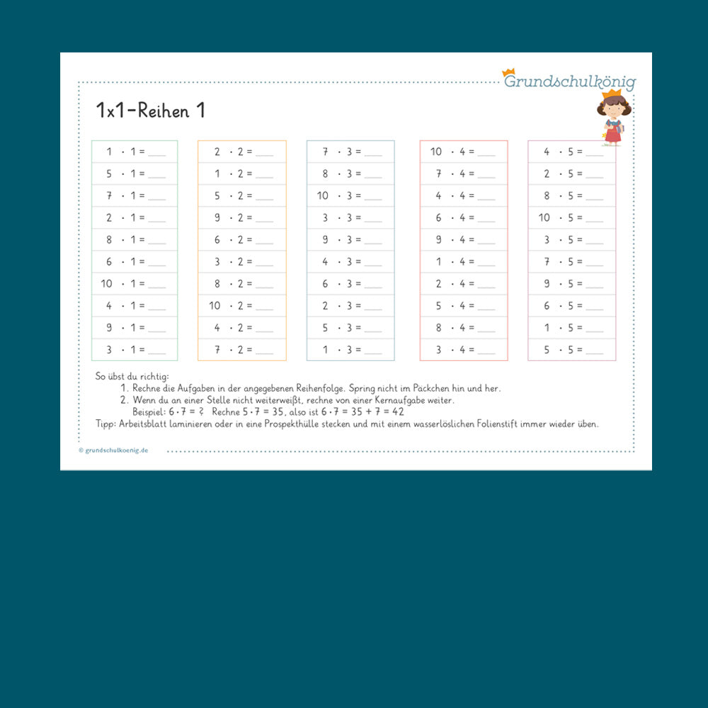 Königspaket: Gemischte Reihen im 1x1 (Mathe, 2. Klasse) - inklusive Test