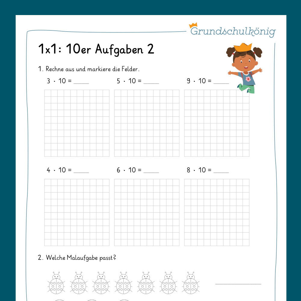 Königspaket: 10er 1x1 (Mathe, 2. Klasse) - inklusive Test