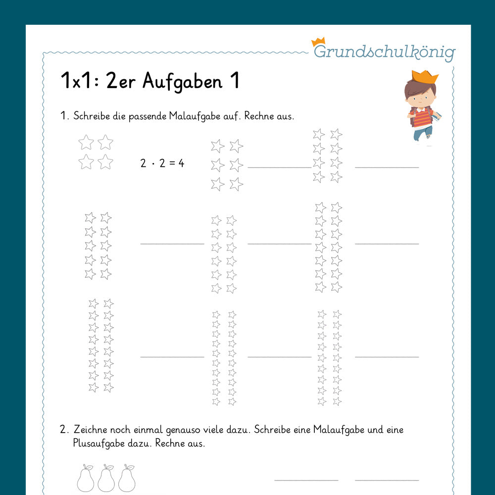 Königspaket: 2er 1x1 (Mathe, 2. Klasse) - inklusive Test
