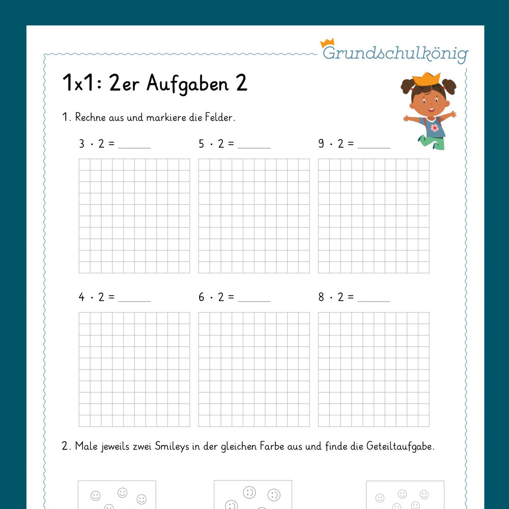 Königspaket: 2er 1x1 (Mathe, 2. Klasse) - inklusive Test