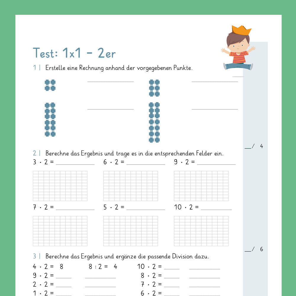 Königspaket: 2er 1x1 (Mathe, 2. Klasse) - inklusive Test