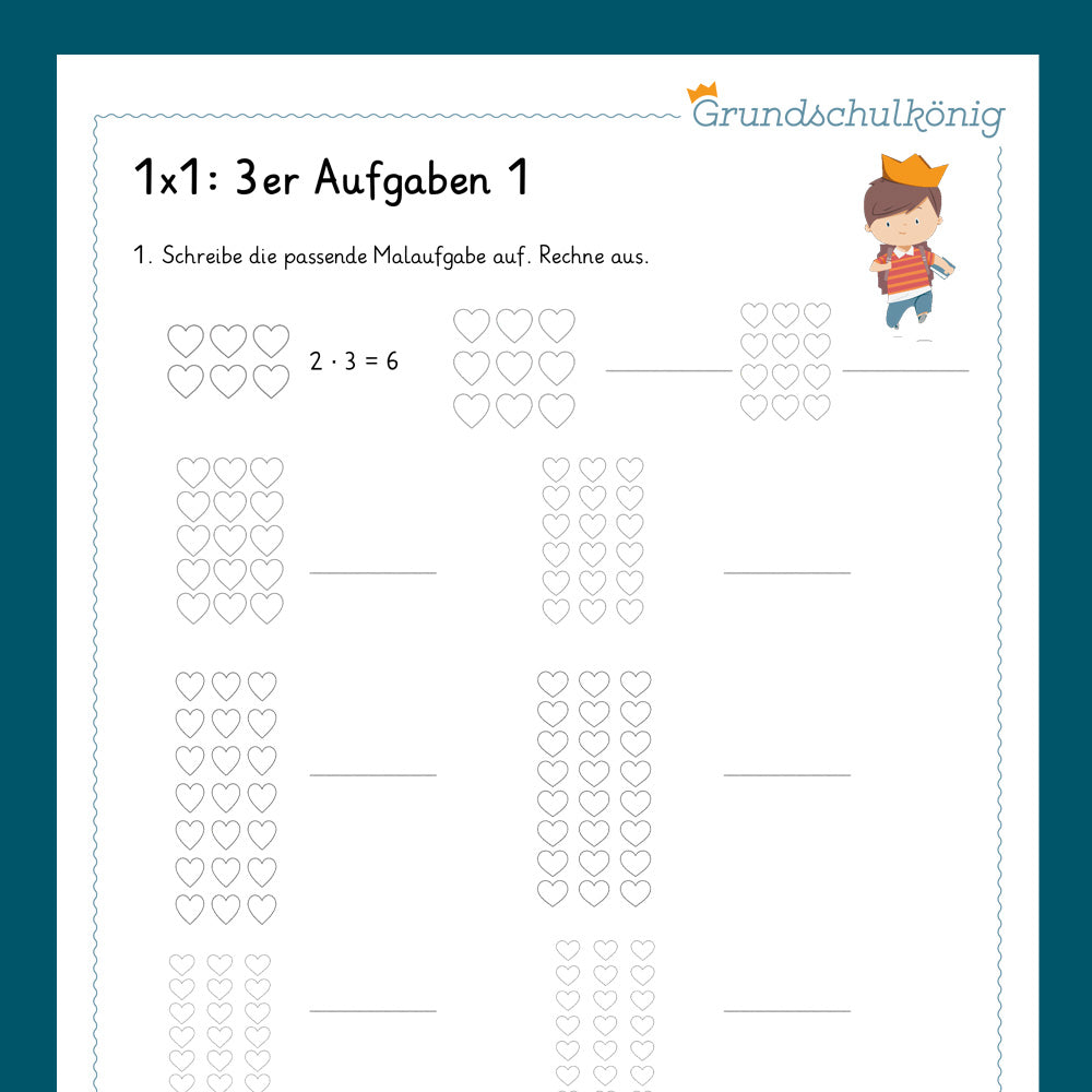 Königspaket: 3er 1x1 (Mathe, 2. Klasse) - inklusive Test