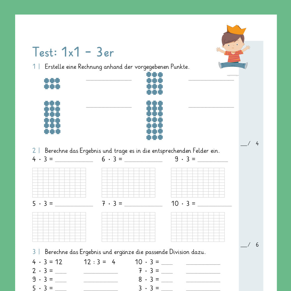 Königspaket: 3er 1x1 (Mathe, 2. Klasse) - inklusive Test