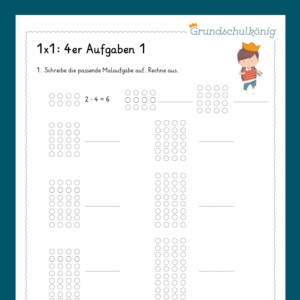 Königspaket: 4er 1x1 (Mathe, 2. Klasse) - inklusive Test