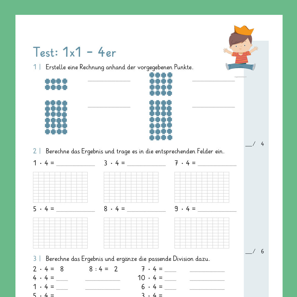 Königspaket: 4er 1x1 (Mathe, 2. Klasse) - inklusive Test