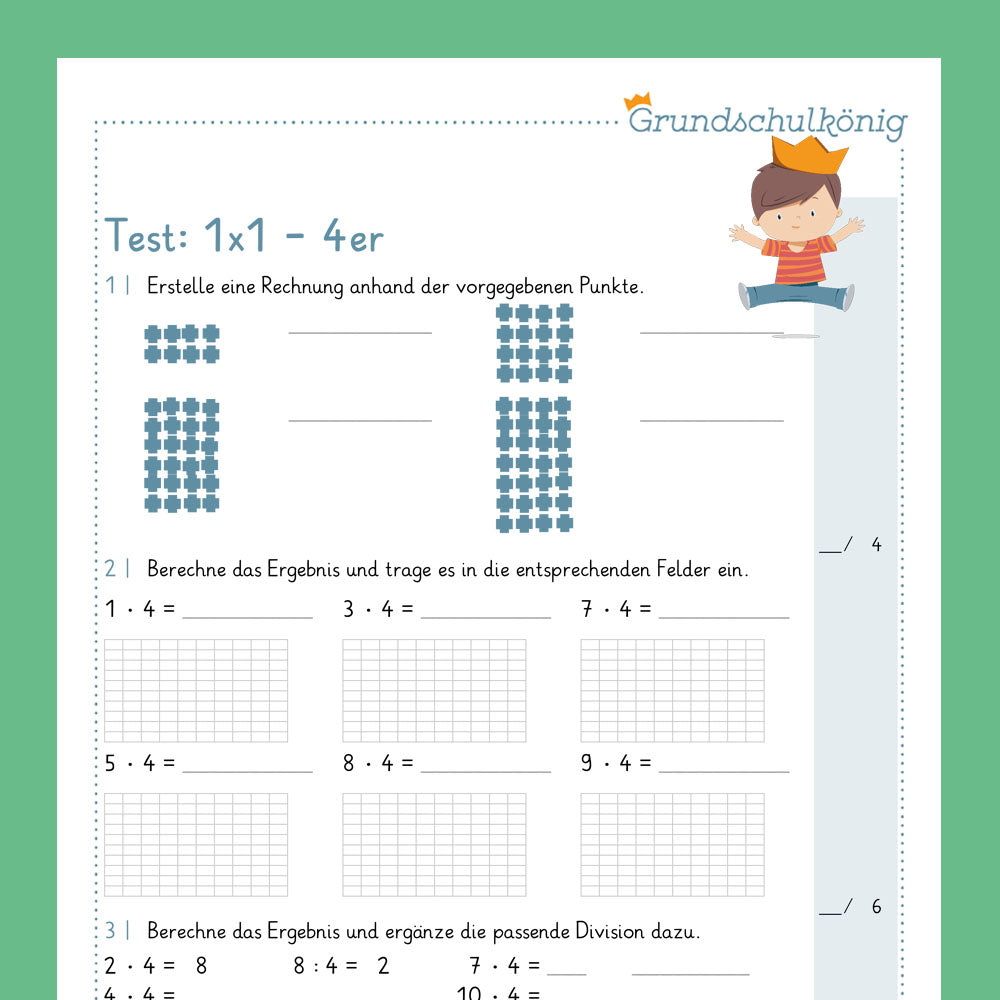 Königspaket: 4er 1x1 (Mathe, 2. Klasse) - inklusive Test