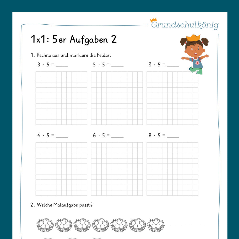 Königspaket: 5er 1x1 (Mathe, 2. Klasse) - inklusive Test