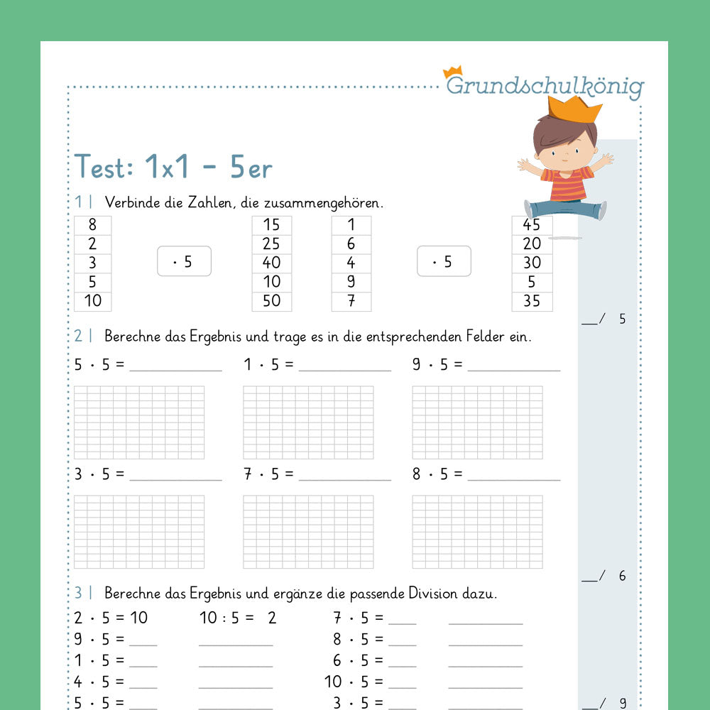 Königspaket: 5er 1x1 (Mathe, 2. Klasse) - inklusive Test