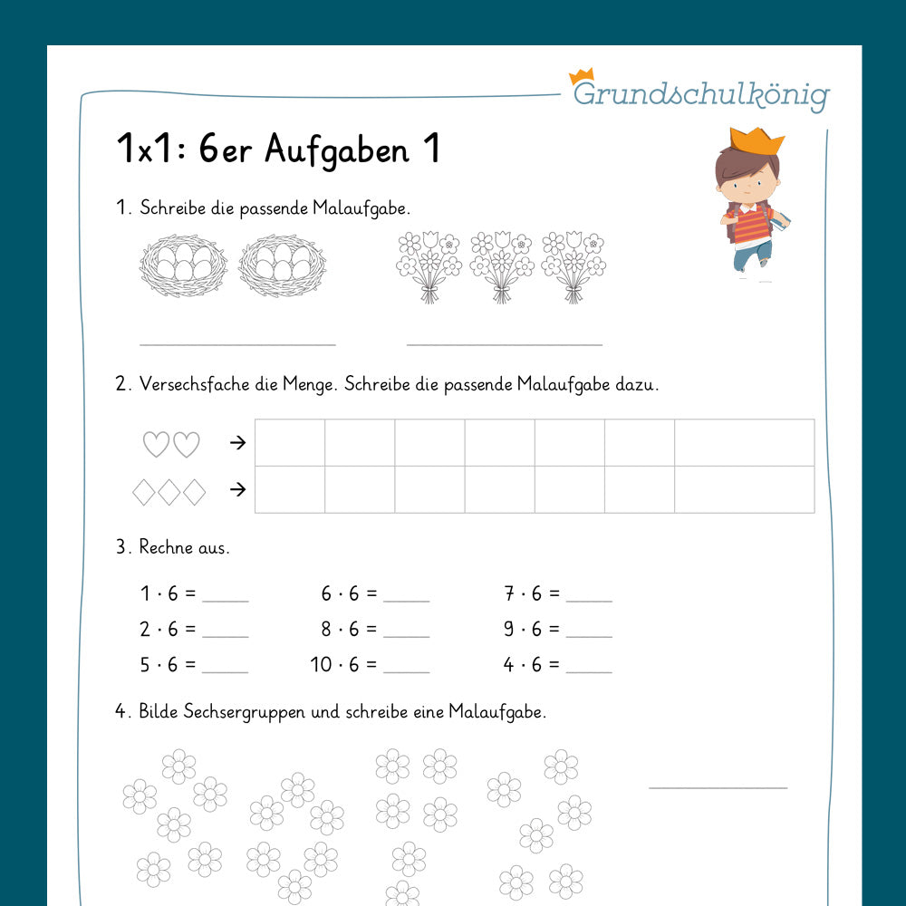 Königspaket: 6er 1x1 (Mathe, 2. Klasse) - inklusive Test