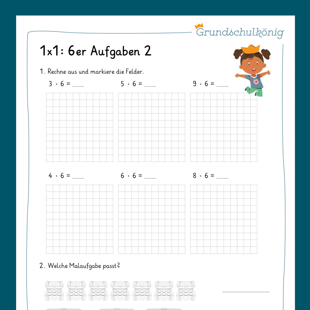 Königspaket: 6er 1x1 (Mathe, 2. Klasse) - inklusive Test