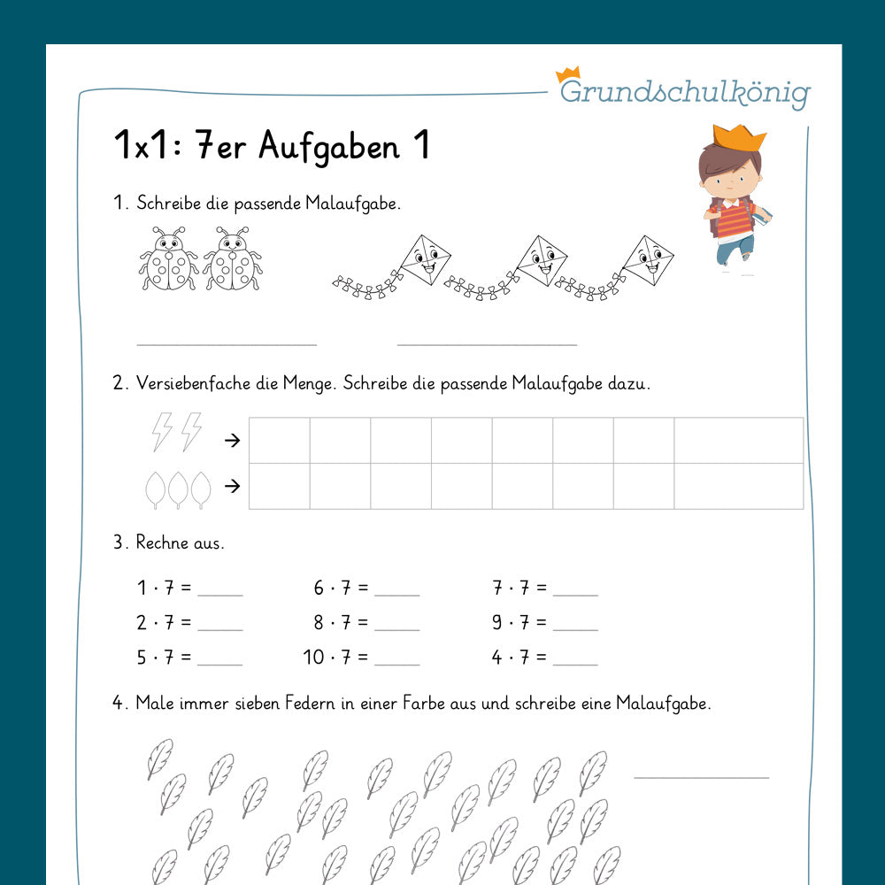 Königspaket: 7er 1x1 (Mathe, 2. Klasse) - inklusive Test