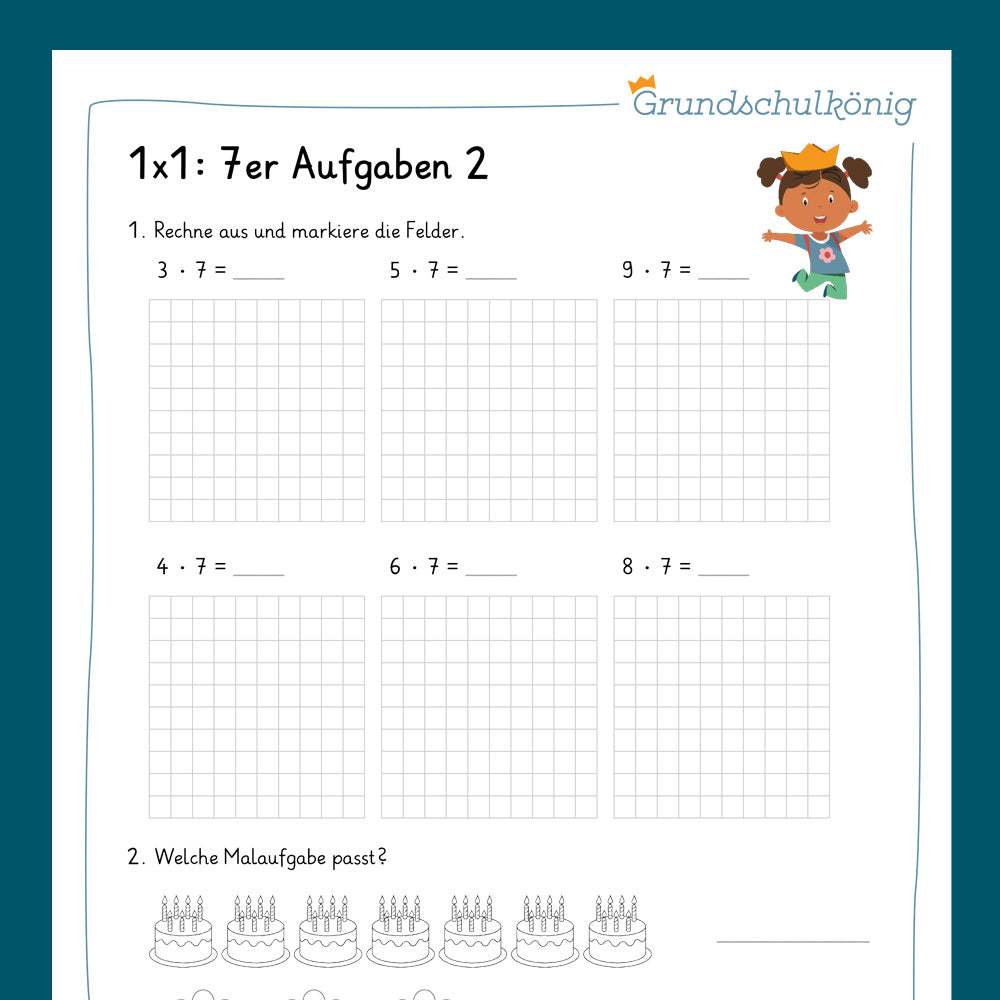 Königspaket: 7er 1x1 (Mathe, 2. Klasse) - inklusive Test