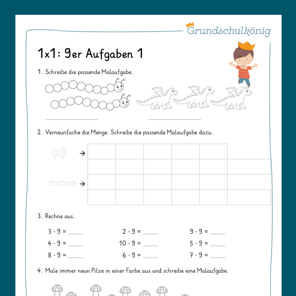 Königspaket: 9er 1x1 (Mathe, 2. Klasse) - inklusive Test