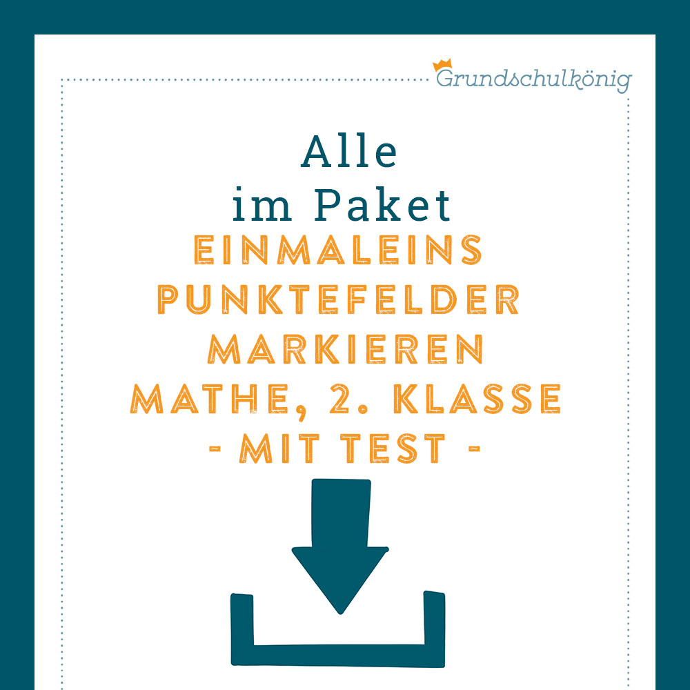 Königspaket: Punktefelder markieren (Mathe, 2. Klasse) - inklusive Test