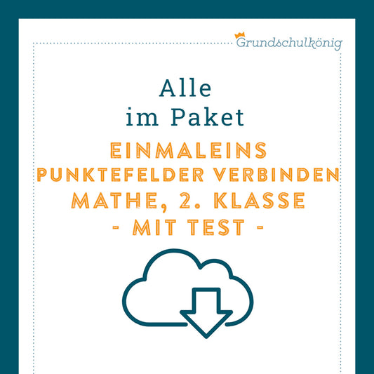 Königspaket: Punktefelder verbinden (Mathe, 2. Klasse) - inklusive Test