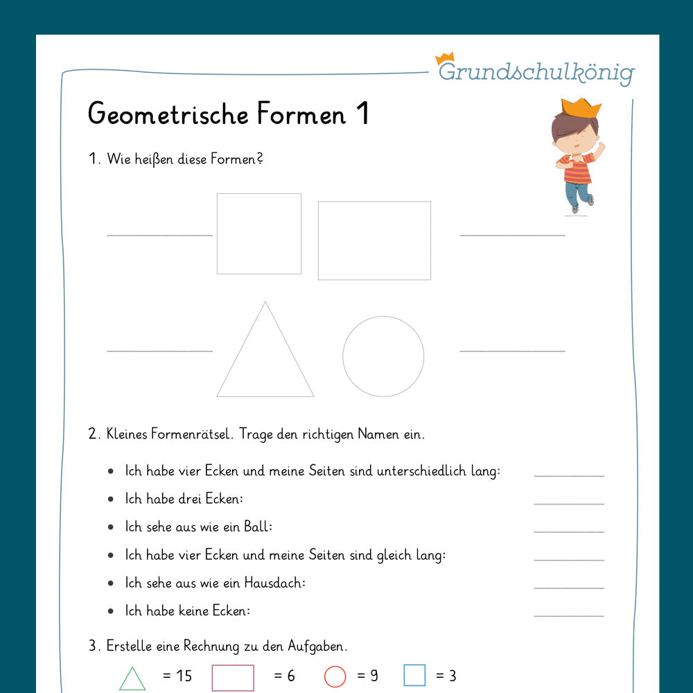 Königspaket: Formen und Körper (Mathe, 2. Klasse) - inklusive Test