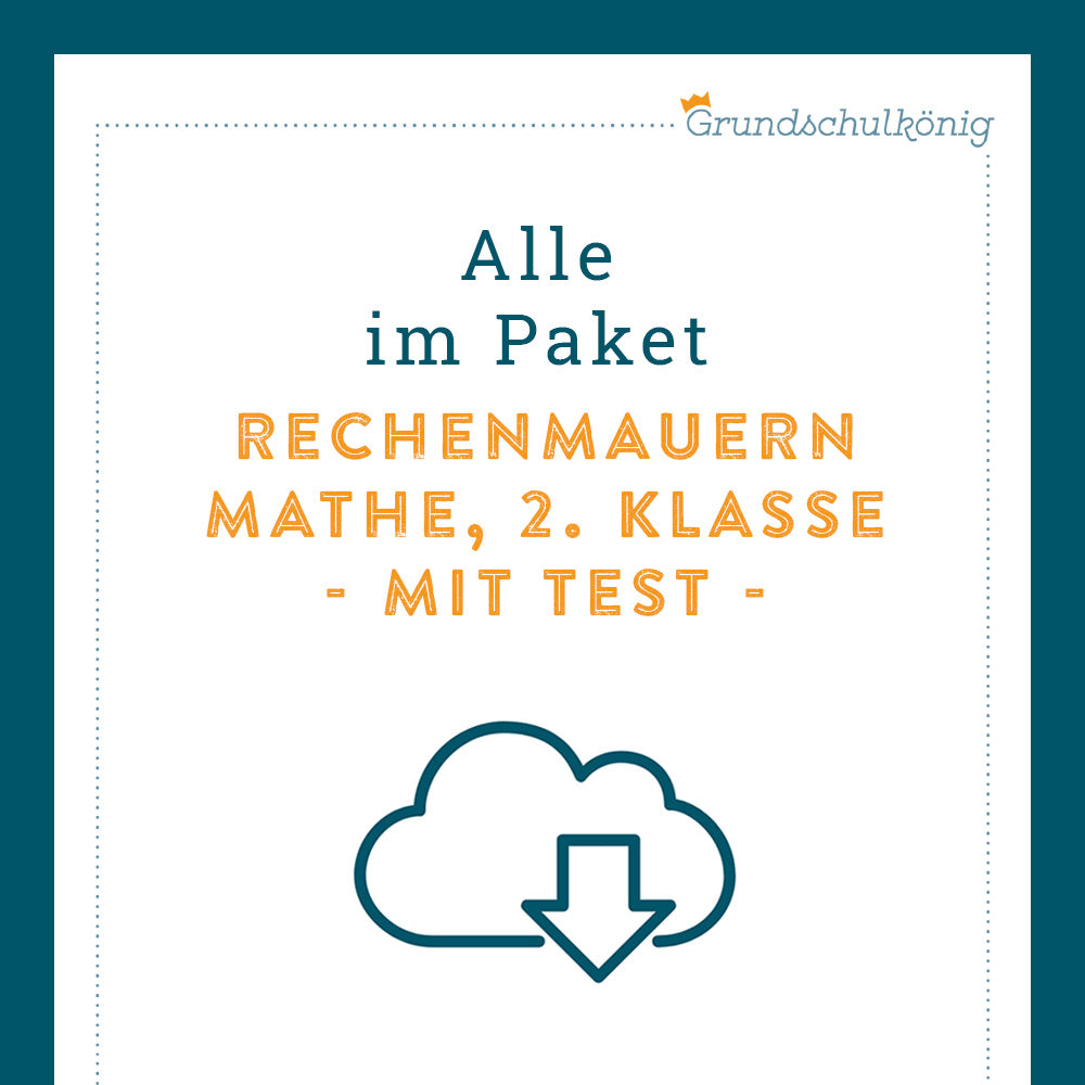 Königspaket: Rechenmauern (Mathe, 2. Klasse) - inklusive Test
