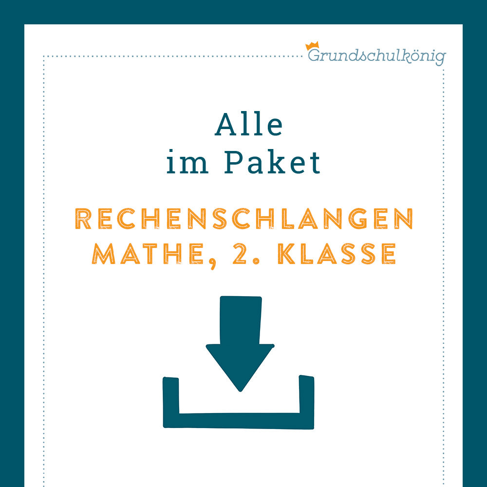 Königspaket: Rechenschlangen (Mathe, 2. Klasse) - inklusive Test