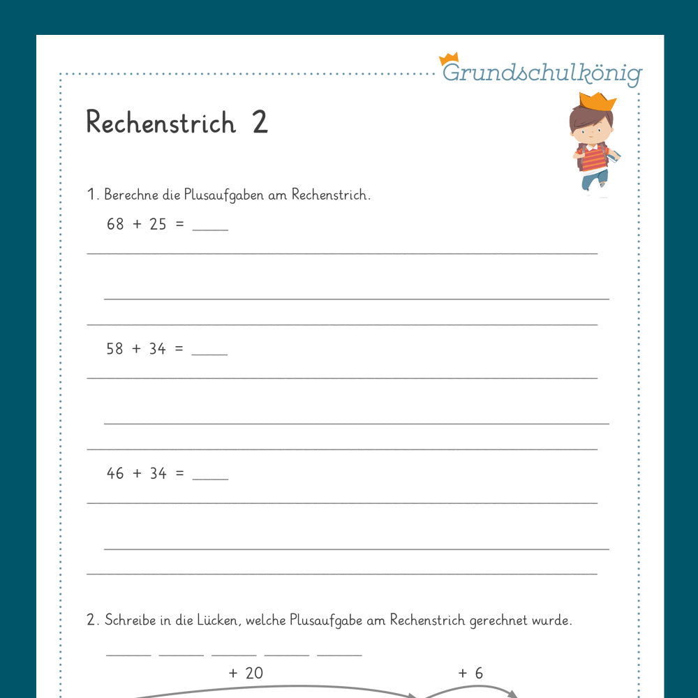 Königspaket: Rechenstriche (Mathe, 2. Klasse) - inklusive Test