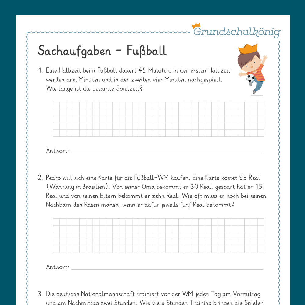 Königspaket: Sachaufgaben - verschiedene Themen (Mathe, 2. Klasse)