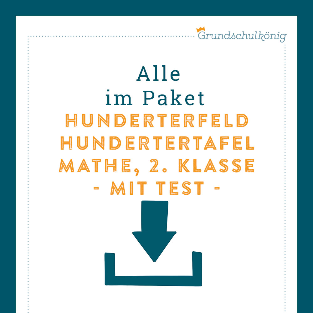 Königspaket: Hunderterfeld / Hundertertafel (Mathe, 2. Klasse) - inklusive Test