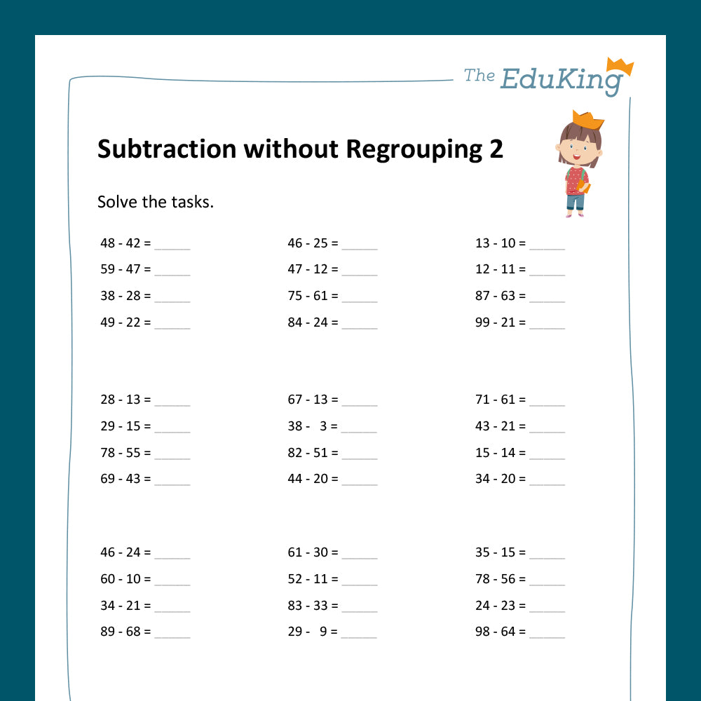 Master Bundle: Subtraction without Regrouping with Two-Digit Numbers