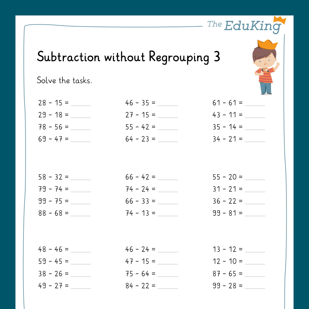 Master Bundle: Subtraction without Regrouping in the number range of 100